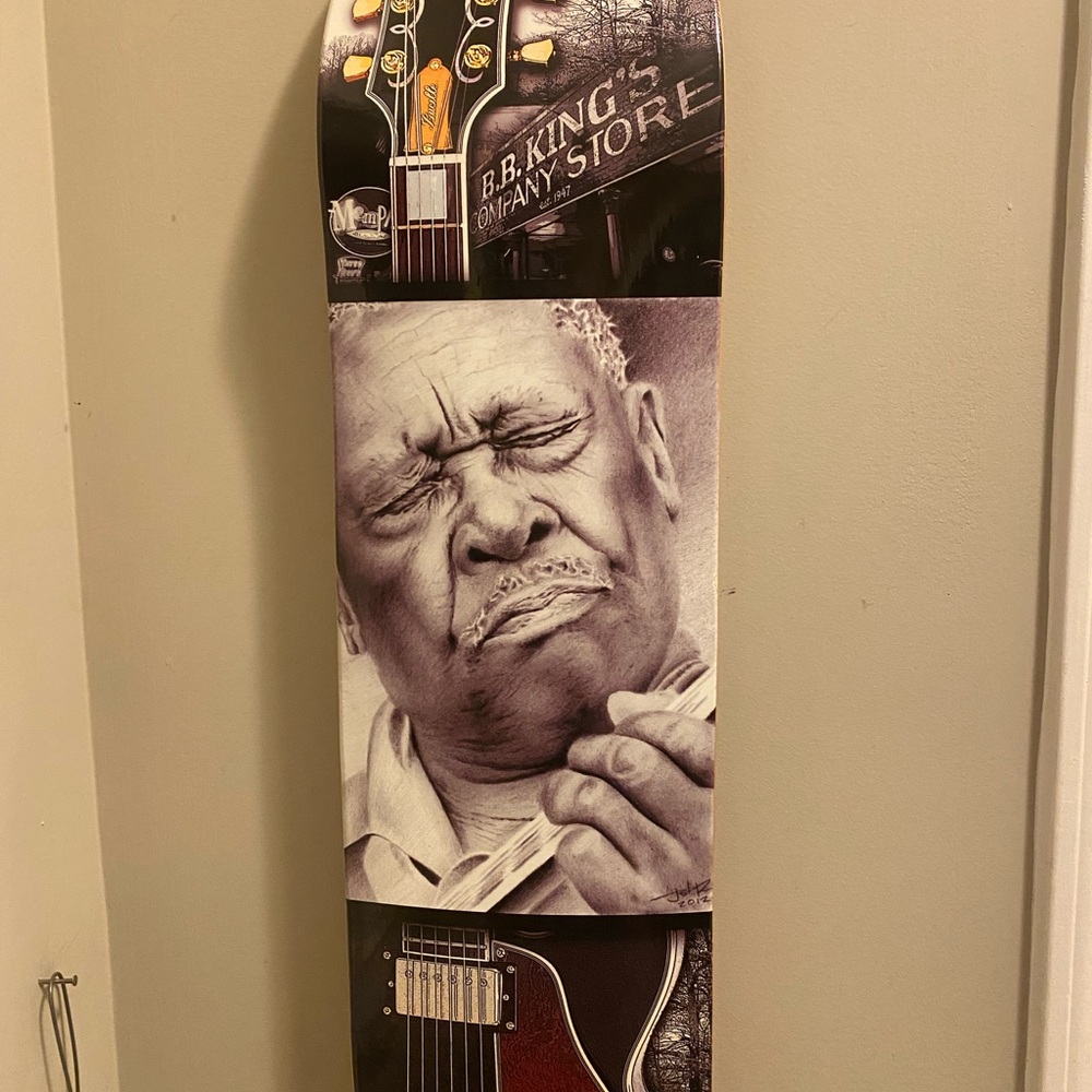 BB King Guitar Art Skateboard Deck